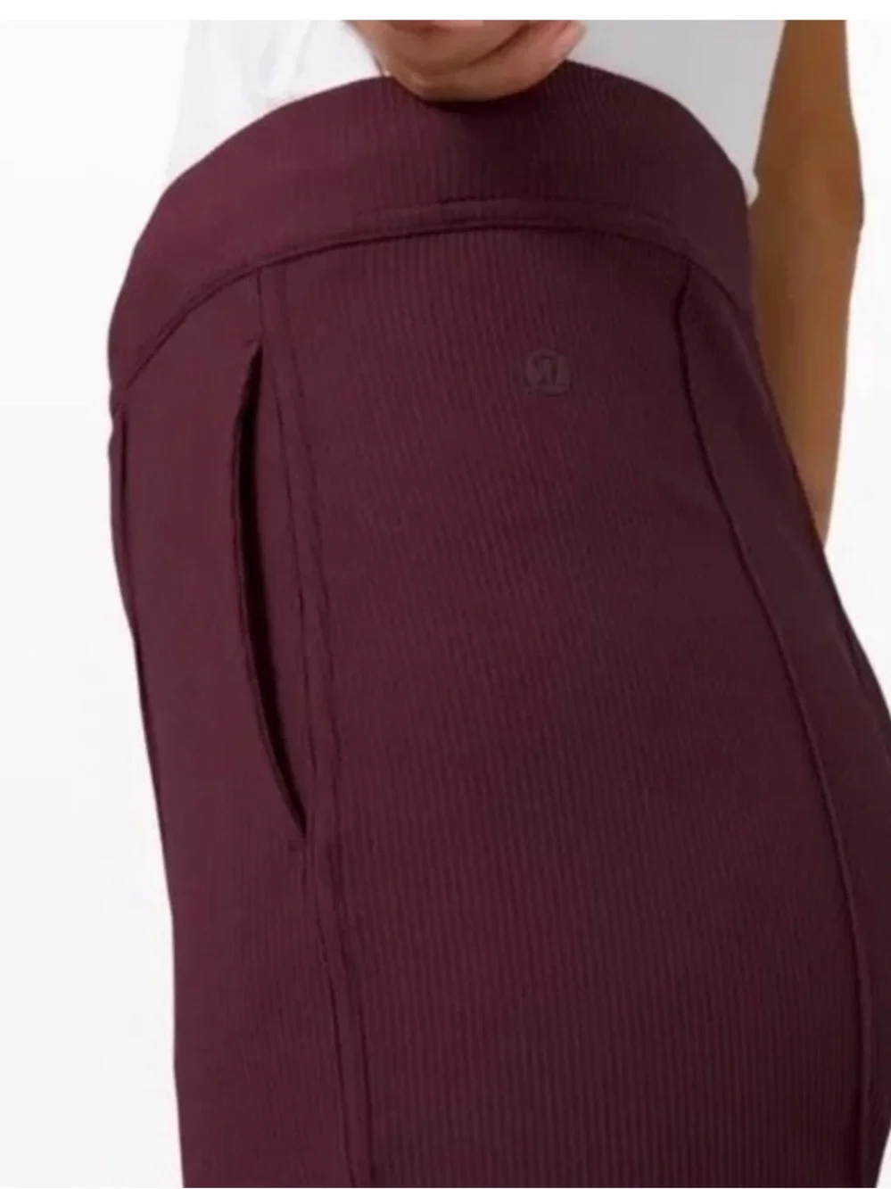 Lululemon Urban Strides Super High Rise Ribbed Pants Merlot Size 6/ 25” Inseam